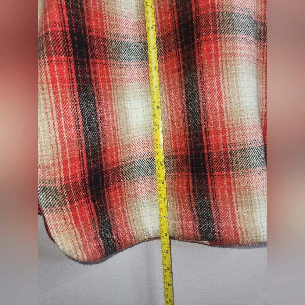 LUCKY BRAND Red plaid Oversized Shirt Jacket, size S